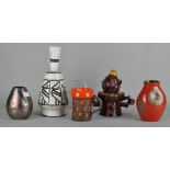 A collection of 1960's Italian pottery, to include a Clown money box, Holt Howard tulip glazed mug,