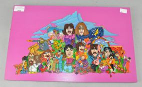 A Beatles Folk Art puzzle, signed to reverse, Argentina,