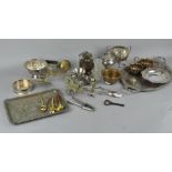 A collection of assorted metal ware,