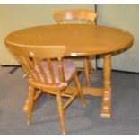 A pair - footstool and an oval table