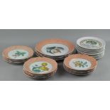 A Mottlehedeh, Portugal part ceramic dinner service, including dinner plates,