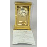 A limited edition brass cased clock, by Phalton Clock,