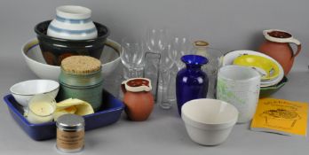 A large collection of pottery, ceramics and glassware,