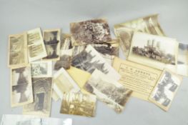 A group of Victorian and later photographs stereoviews and postcards,