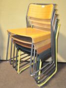 A group of five VG&P stacking chairs,