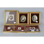 A collection of miniatures, mainly on porcelain,