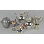 A collection of assorted silver plate, including a Victorian Mappin & Webb teapot,