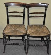 A pair of bobbin turned chairs,