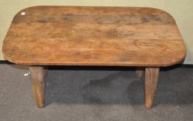 A hardwood coffee table