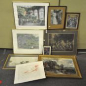 A collection of assorted framed and glazed prints to include Hay Wain, 65cm x 45cm (exc frame),