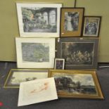 A collection of assorted framed and glazed prints to include Hay Wain, 65cm x 45cm (exc frame),