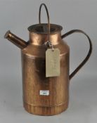 A 20th century metal milk/water carrying can, painted in a copper style,