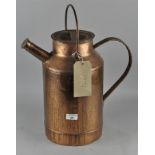 A 20th century metal milk/water carrying can, painted in a copper style,