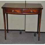 A mahogany hall/side table with two drawers to the front,