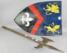 A re-enactment style shield and axe,