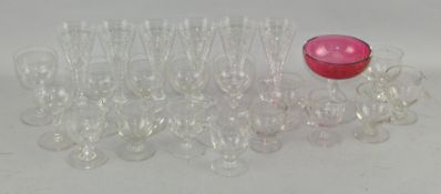 A collection of wine glasses,