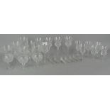 A collection of Edinburgh crystal "Scottish Thistle" wine and drinking glasses, largest 17cm high,