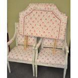 A pair of armchairs,