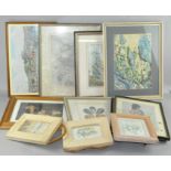 A box of pictures and prints, most framed and glazed,