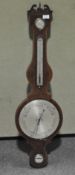 A 19th century walnut and line inlaid wheel barometer, inscribed Giani,