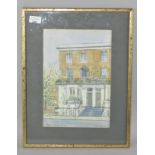 A framed watercolour of Chelsea (London),