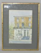 A framed watercolour of Chelsea (London),