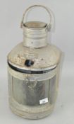 A vintage 'stern', metal ship's lantern, numbered 24763 to side,
