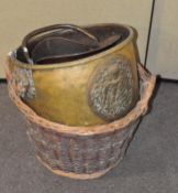 A brass cauldron and a scuttle