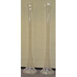 A pair of large glass lily vases,