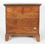 A 19th century mahogany chest of drawers, two short over three long,
