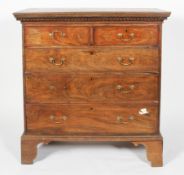 A 19th century mahogany chest of drawers, two short over three long,