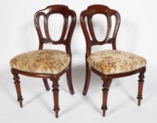 A pair of Victorian mahogany dining chairs,