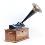 A reproduction Thomas Edison home phonograph radio cassette player,