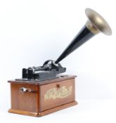 A reproduction Thomas Edison home phonograph radio cassette player,