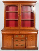 A Victorian pitch pine cabinet,