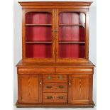 A Victorian pitch pine cabinet,