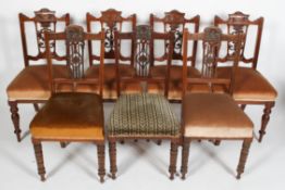 A set of four Victorian salon or dining chairs,