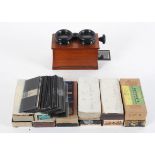 A mahogany cased stereoscope viewer,