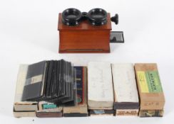 A mahogany cased stereoscope viewer,