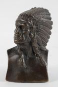 American School, Bust of a Native North American Chief, un-signed,