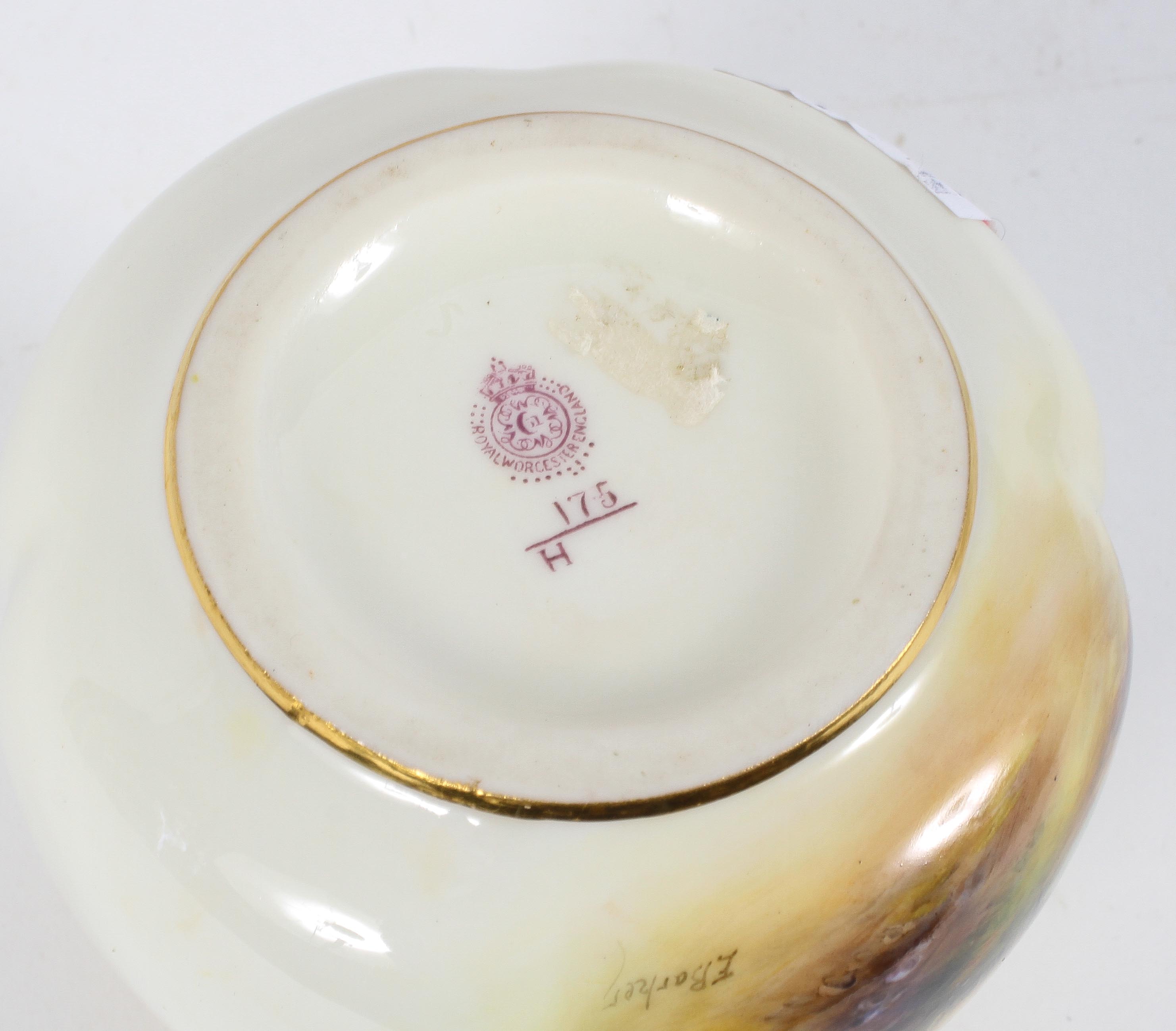 A Royal Worcester vase, date code 1913, shape H175, signed E Barker, - Image 2 of 2