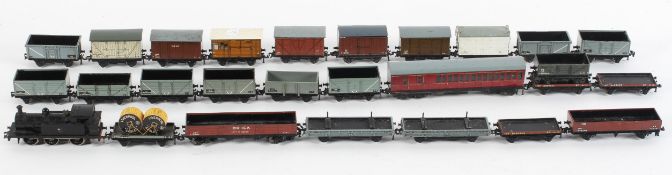A collection of Hornby Dublo wagons, including a D14 Guards Carriage,