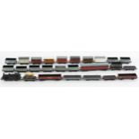 A collection of Hornby Dublo wagons, including a D14 Guards Carriage,