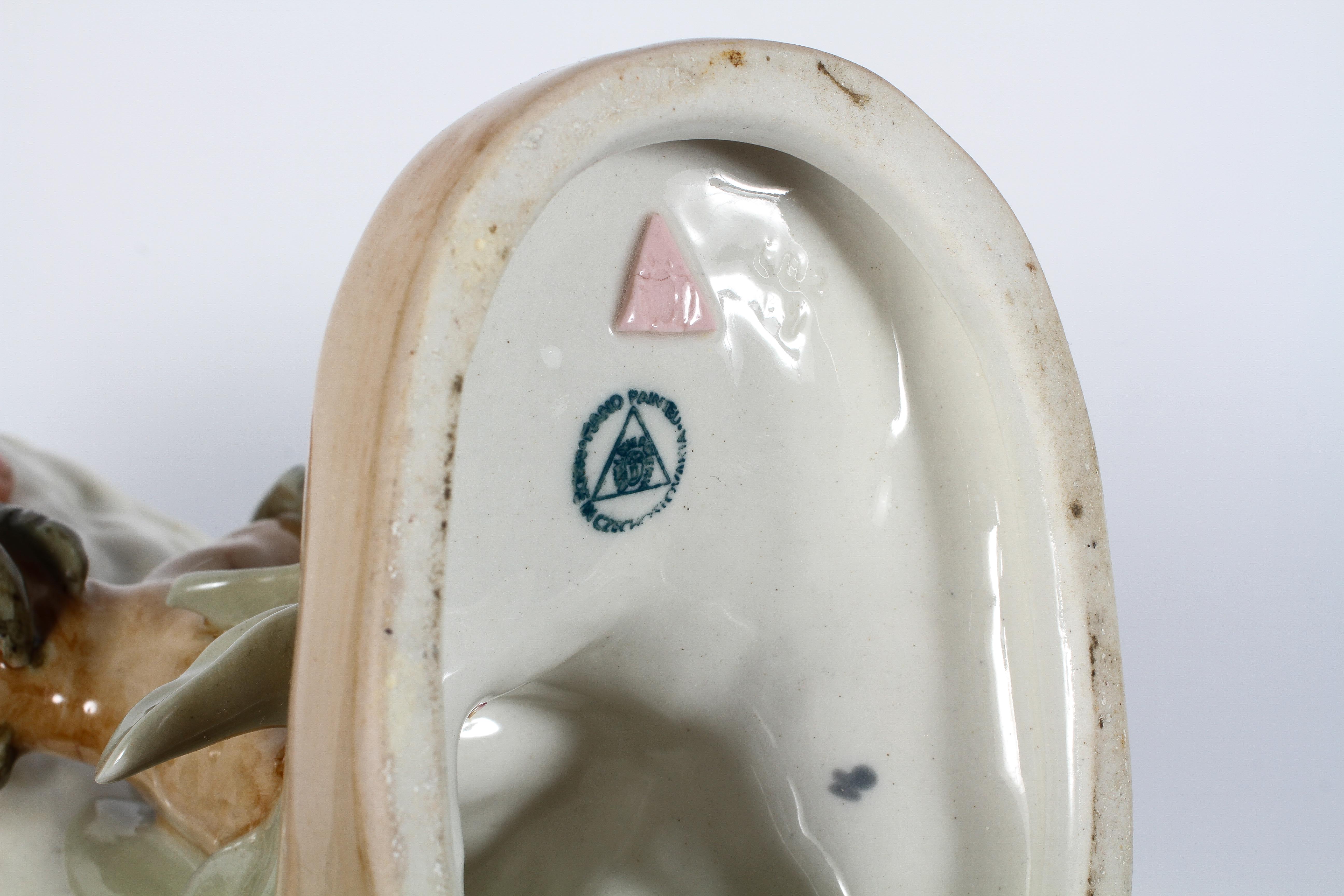 A Royal Dux Czech ceramic cockatoo, on a naturalistic base, marked to underside, - Image 2 of 2