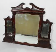 A Victorian mahogany overmantel mirror,