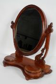 A Victorian mahogany toilet mirror,