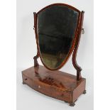 A George III mahogany and line inlaid toilet mirror,
