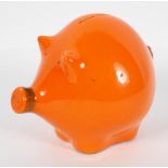 A 1960's Italian vintage Baldelli pottery money box, in the form of a pig,