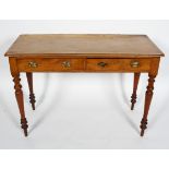 A Victorian mahogany side table with a pair of drawers, on baluster turned legs,