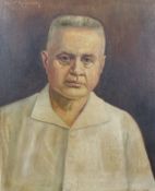 Gerd Krusmann, Portrait of Constant Vande Sandt, oil on canvas, signed upper left,